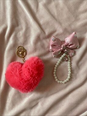 Lot of 2 Girly Bag Charm Keychains